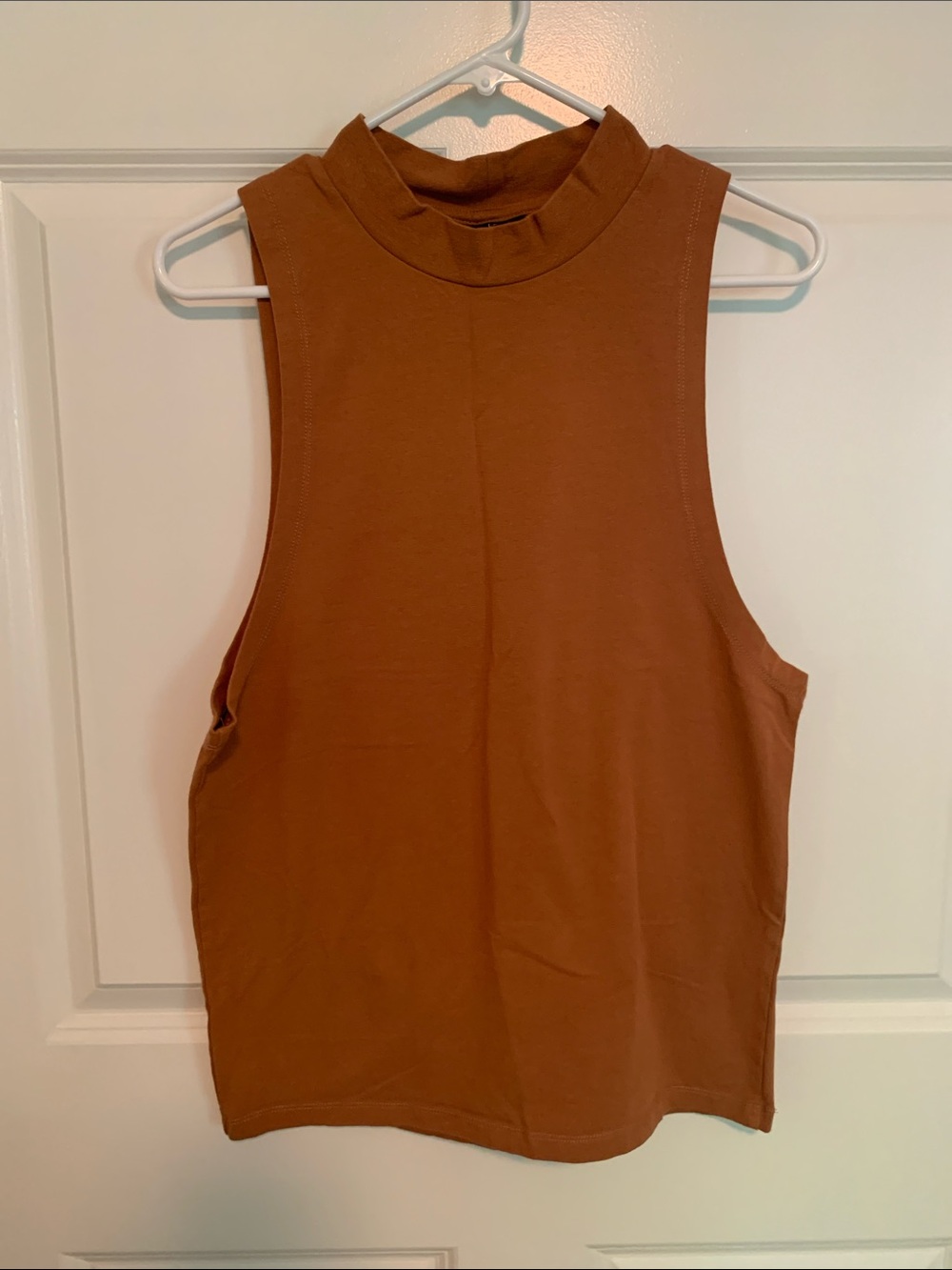 ASOS Brown Sleeveless Mock Neck Tank Top - Picture 3 of 7